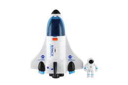 Raketoplán s astronautem plast 20cm na baterie se světlem, zvukem v krabici 18,5x25cm