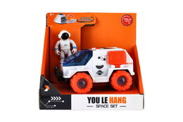 Auto vesmírné s astronautem plast 9x13cm na setrvačník v krabici