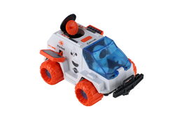 Auto vesmírné s astronautem plast 9x13cm na setrvačník v krabici