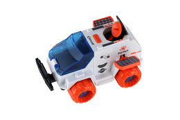 Auto vesmírné s astronautem plast 9x13cm na setrvačník v krabici