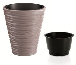 Květináč Prosperplast SAND s vkladem 34,5 cm  mocca