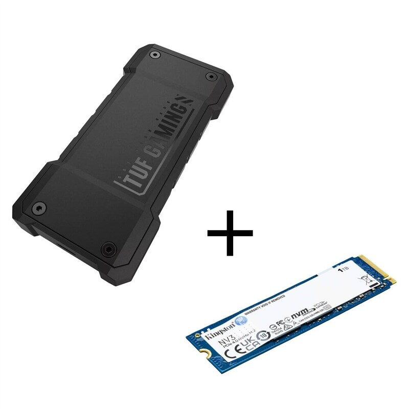 Externí rámeček Asus TUF Gaming A2 + 1TB SSD Kingston NV3 - černý