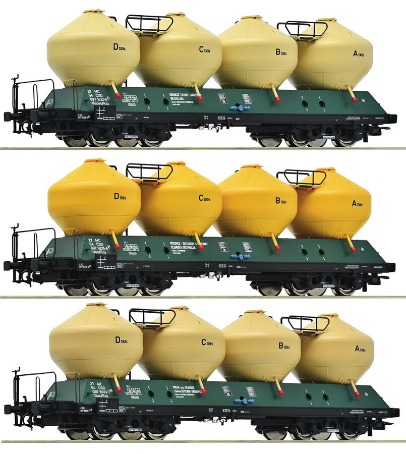Roco Sada 3 ks nákladních vozů na cement ČSD - 6600177