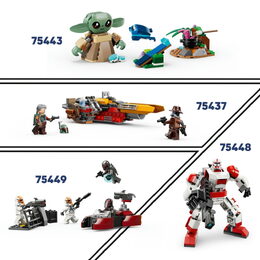 LEGO® 75436 Star Wars™Mandalorian a Grogu a spídrová motorka