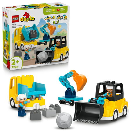 LEGO® 10475 DUPLO® Vozidla na stavbě 3 v 1