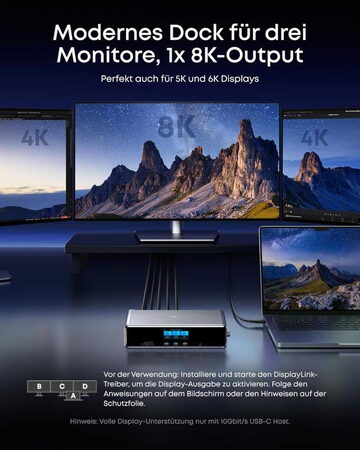 Dokovací stanice 14v1 Anker Nano 140W 3xUSB-C, 4xUSB, 2xHDMI, 1xDP, 1xRJ45, SD/microSD slot šedá