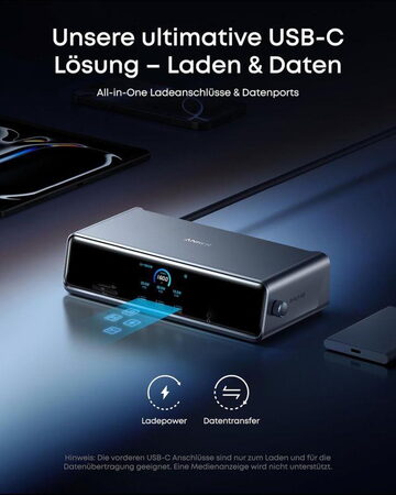 Dokovací stanice 14v1 Anker Nano 140W 3xUSB-C, 4xUSB, 2xHDMI, 1xDP, 1xRJ45, SD/microSD slot šedá