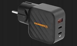 Nabíječka do sítě Hammer RapidCharge 65W, 1xUSB, 2xUSB-C černá
