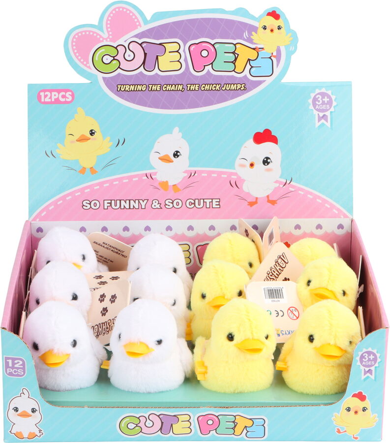 PLYŠÁKOV - Natahovací skákající kuřátko - 2 druhy