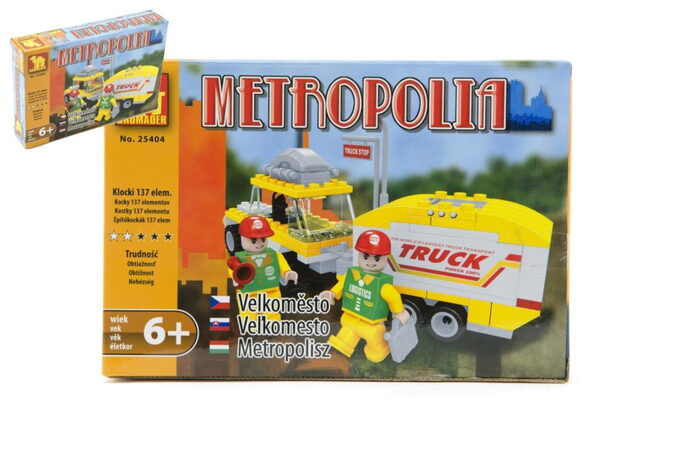 Stavebnice Dromader Auto + Vozík 25404 137ks v krabici 22x15x4,5cm