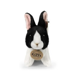 Rappa Plyšový králík bílo-černý sedící 16 cm ECO-FRIENDLY