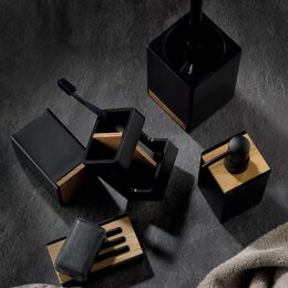 KELA Pohár Cube polyresin černá KL-23687