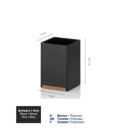 KELA Pohár Cube polyresin černá KL-23687