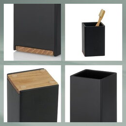 KELA Pohár Cube polyresin černá KL-23687