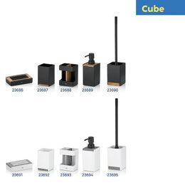 KELA Pohár Cube polyresin černá KL-23687