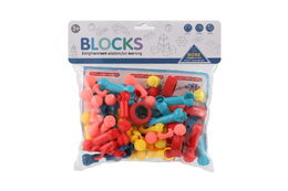 Stavebnice kostky plast 2 barvy v sáčku 24,5x23cm