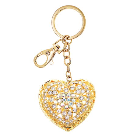 Přívěsek na klíče zlaté srdce