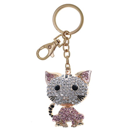 Přívěsek na klíče zlatá kočka