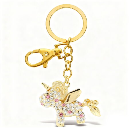 Přívěsek na klíče zlatý jednorožec