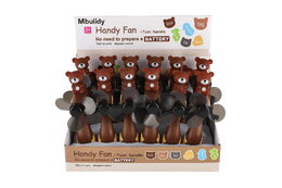 Vrtulka/Větráček na kličku medvěd plast 8x16cm 12ks v boxu