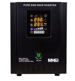 Napěťový měnič MHPower MPU-1600-12 12V/230V, 1600W, funkce UPS, čistý sinus, rozbalený kus