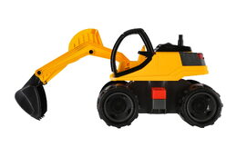 Bagr žlutočerný Giga Trucks plast 80cm v krabici 70x35x29cm