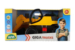 Bagr žlutočerný Giga Trucks plast 80cm v krabici 70x35x29cm