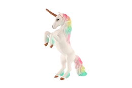Jednorožec bílý s duhovou hřívou zooted plast 18cm v sáčku