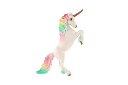 Jednorožec bílý s duhovou hřívou zooted plast 18cm v sáčku