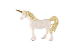 Jednorožec bílo-zlatý zooted plast 16cm v sáčku