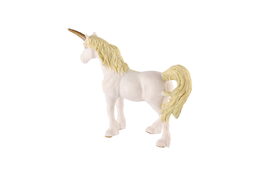 Jednorožec bílo-zlatý zooted plast 16cm v sáčku