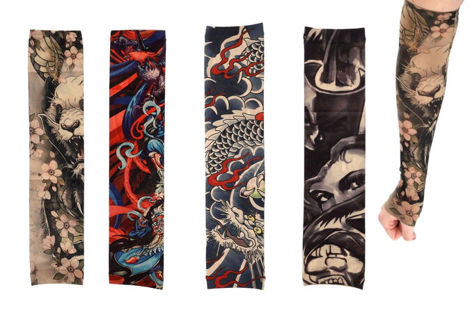 Rukáv tetovací látka 4 druhy v sáčku karneval