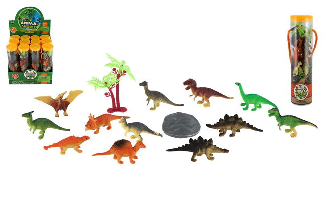 Dinosauři plast 5-8cm v tubě 12ks v boxu