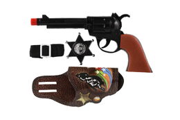 Pistole klapací s doplňky plast 22cm na kartě