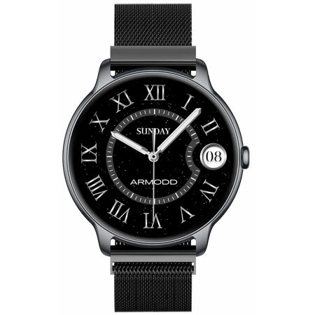 Slim s kovovým řemínkem Černá ARMODD