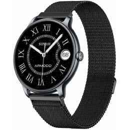 Slim s kovovým řemínkem Černá ARMODD