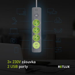 RPC 73 pro.pří.1,4m/3 3×1,5mm USB RETLUX