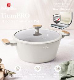 BERLINGERHAUS Sada nádobí s titanovým povrchem 15 ks Sahara Nordic Collection BH-8325