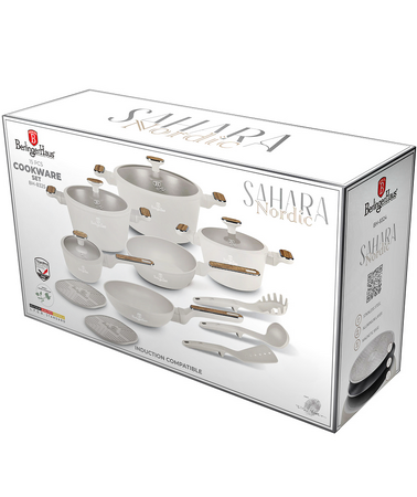 BERLINGERHAUS Sada nádobí s titanovým povrchem 15 ks Sahara Nordic Collection BH-8325