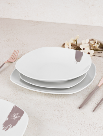 BERLINGERHAUS Jídelní sada talířů 18 ks Taupe Collection bílá-šedá BH-10202