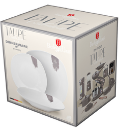 BERLINGERHAUS Jídelní sada talířů 18 ks Taupe Collection bílá-šedá BH-10202