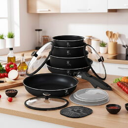 BERLINGERHAUS Sada nádobí s titanovým povrchem 13 ks Black Rose Collection BH-8419