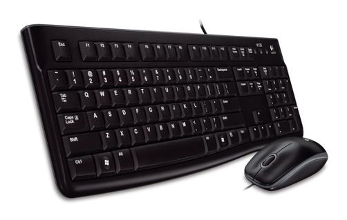 Logitech klávesnice s myší Desktop MK120, CZ/SK, USB, černá - poškozený obal