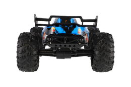 Auto RC Buggy rychlostní 2,4GHz plast 40cm dobíjecí pack+baterie oranžové-modré v krabici 42x21x28cm