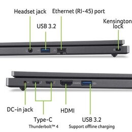Ntb Acer TravelMate P2 (TMP216-71-G3-TCO-569M) INTEL Core U5-125H, 16", RAM 16GB, SSD 1024 GB Intel Intel Graphics, FPR, Microsoft Windows 11 Pro - šedý
