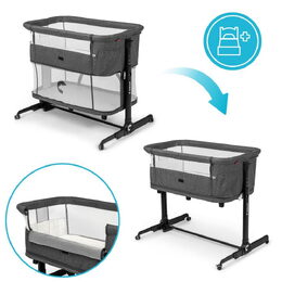 Postýlka Kidnort Snäckskal černá