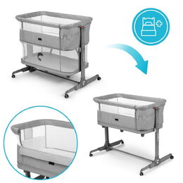 Postýlka Kidnort Snäckskal šedá