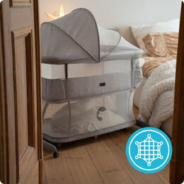 Postýlka Kidnort Snäckskal šedá