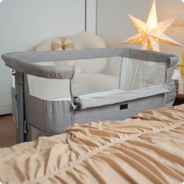 Postýlka Kidnort Snäckskal šedá