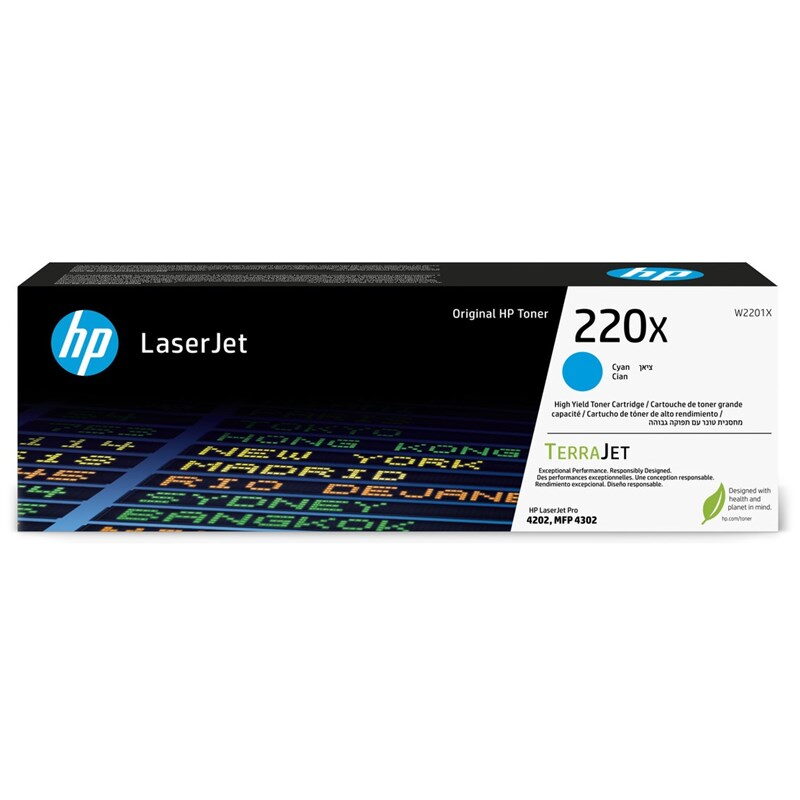 Toner HP 220X, 5 500 stran - azurový